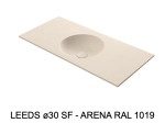 Plan vasque lavabo circulaire ⦰ 30 cm sur mesure Largeur 50 à 201 x P 40 à 51 cm Finition lisse 10 couleurs au choix, Anti bactérien Résine Akrytan® dans la masse Livraison Offerte.